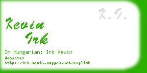 kevin irk business card